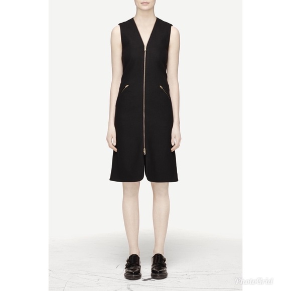 Rag & Bone Lees Crepe-Trimmed Wool Zip Front Dress - Picture 1 of 7